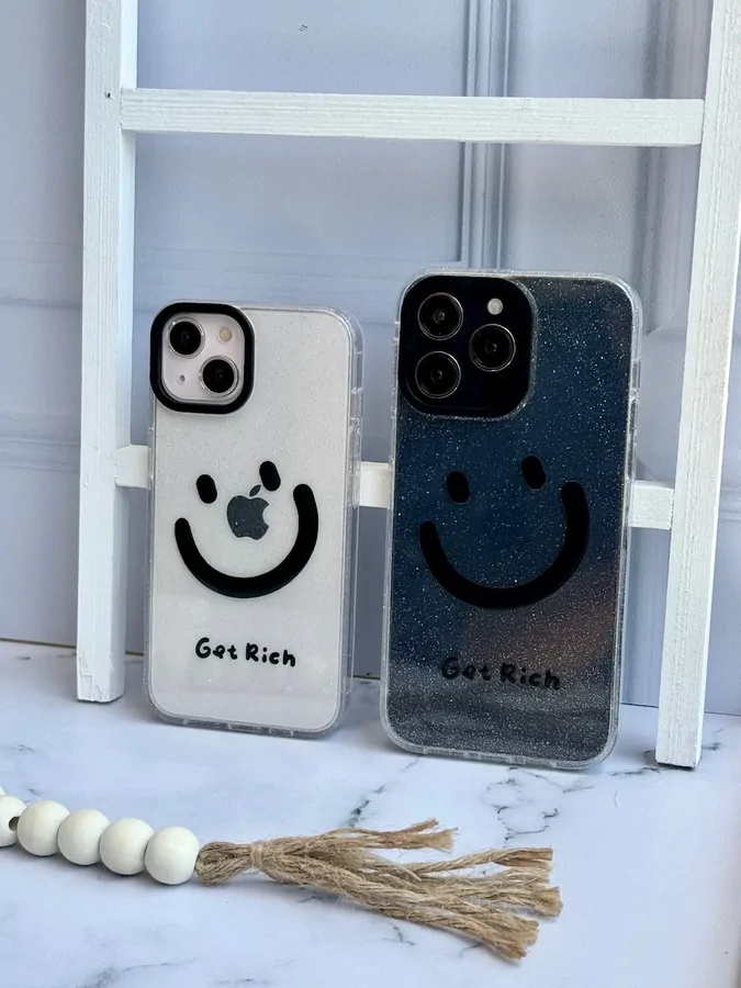 22f384 قاب Smile اکلیلی شفاف آیفونی (کدC1735) - Image 1