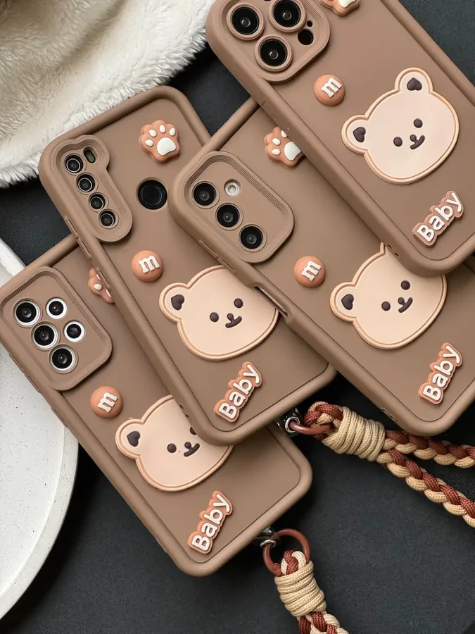 0180e8 قاب Baby Bear با بند طنابی سامسونگ و شیائومی (کدC1655) - Image 1