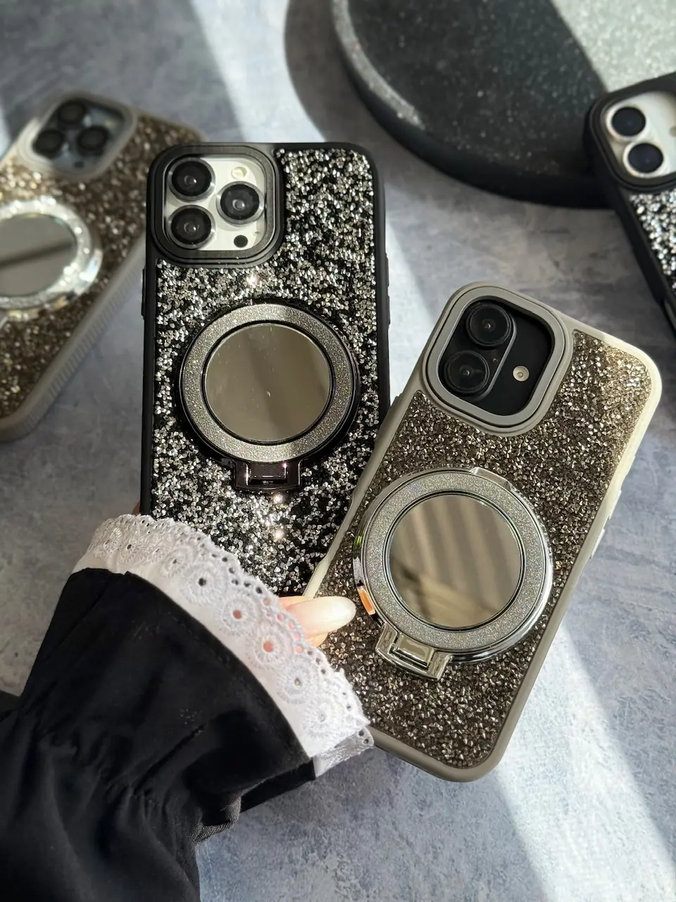 2f6a16 قاب Mirror Diamonds استند شو (کدC2129) - Image 1